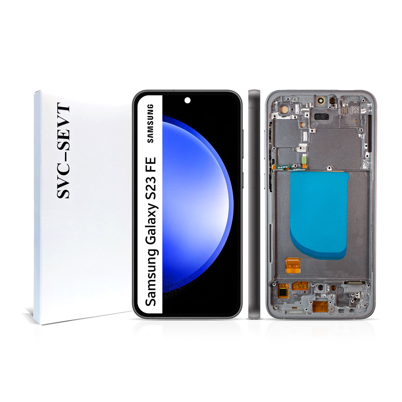Displej s rámčekom pre Galaxy S23 Fe Originál Zila Panel LCD Graphite