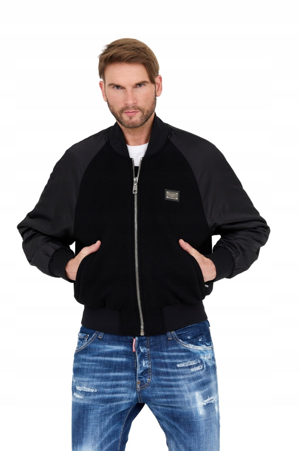 Dolce & Gabbana Bomber z vlny a nylonu 52