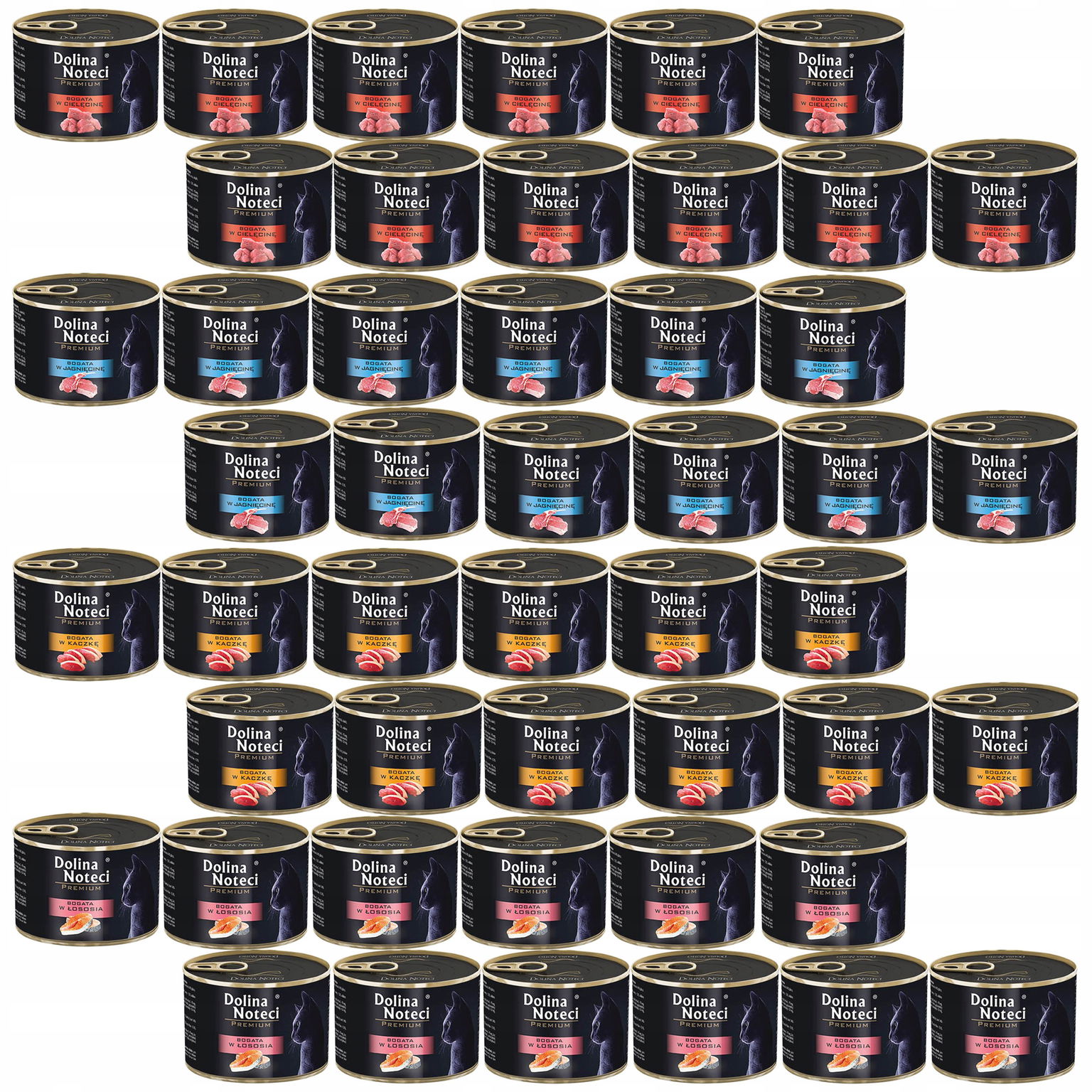 Dolina Noteci Premium Mokré krmivo pre mačky mix príchutí 48 x 185 g bez obilnín