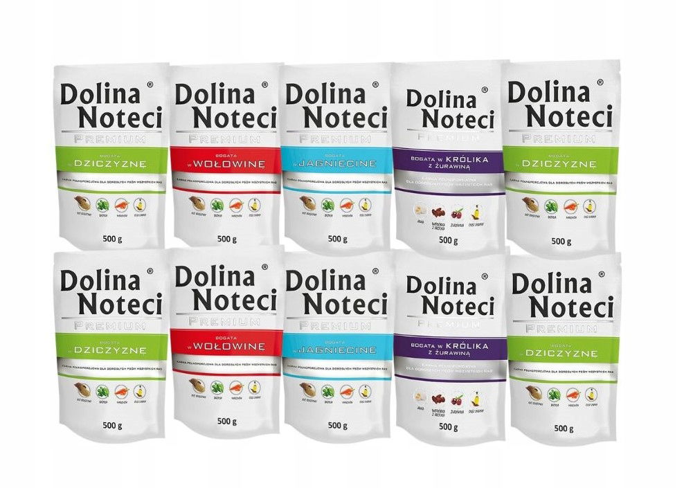 Dolina Noteci Premium Vlhké krmivo pes MIX príchutí 10x500 g bez hydiny a rýb