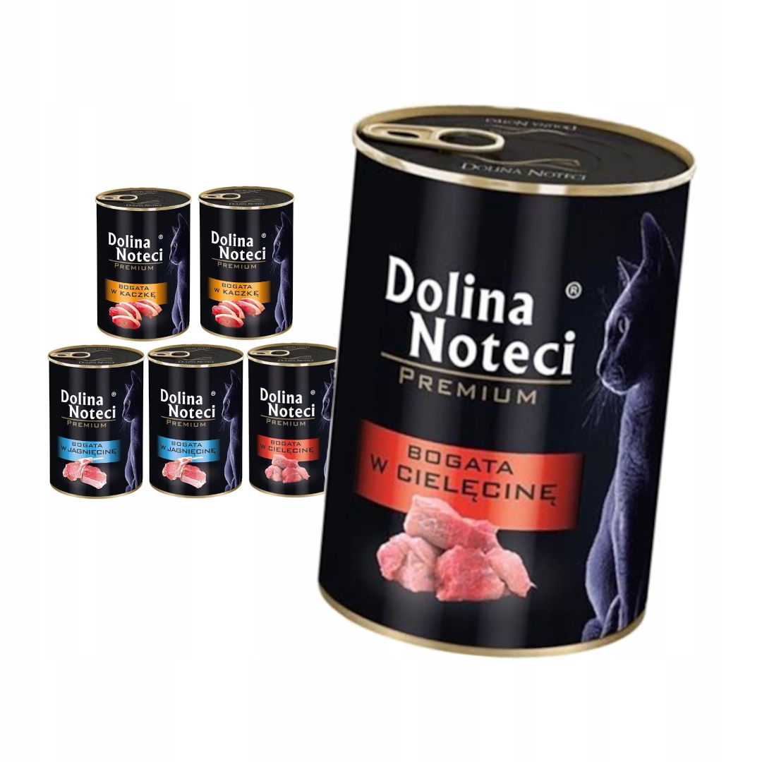 Dolina Noteci Premium Vlhké Krmivo pre mačky Mix 3 príchutí 6x400 g Bez rýb