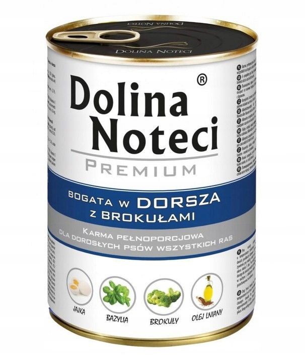 Dolina Noteci Premium Vlhké Krmivo pre psa bohaté na tresku s brokolicou 400 g