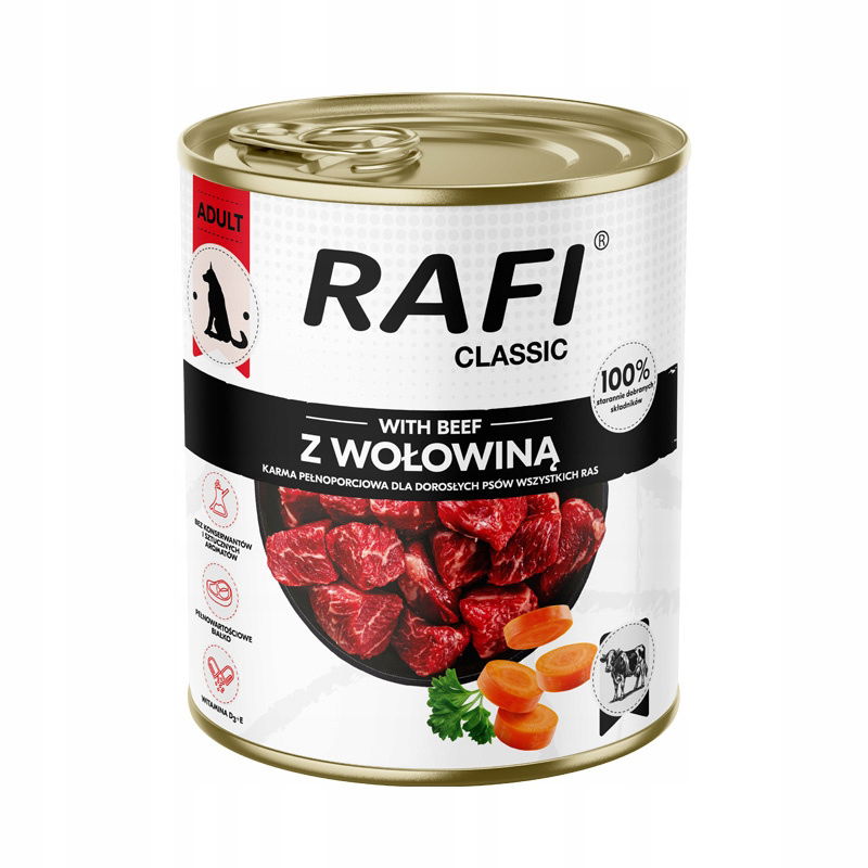 Dolina Noteci Rafi Classic vlhké krmivo pre psa s hovädzím mäsom 800 g