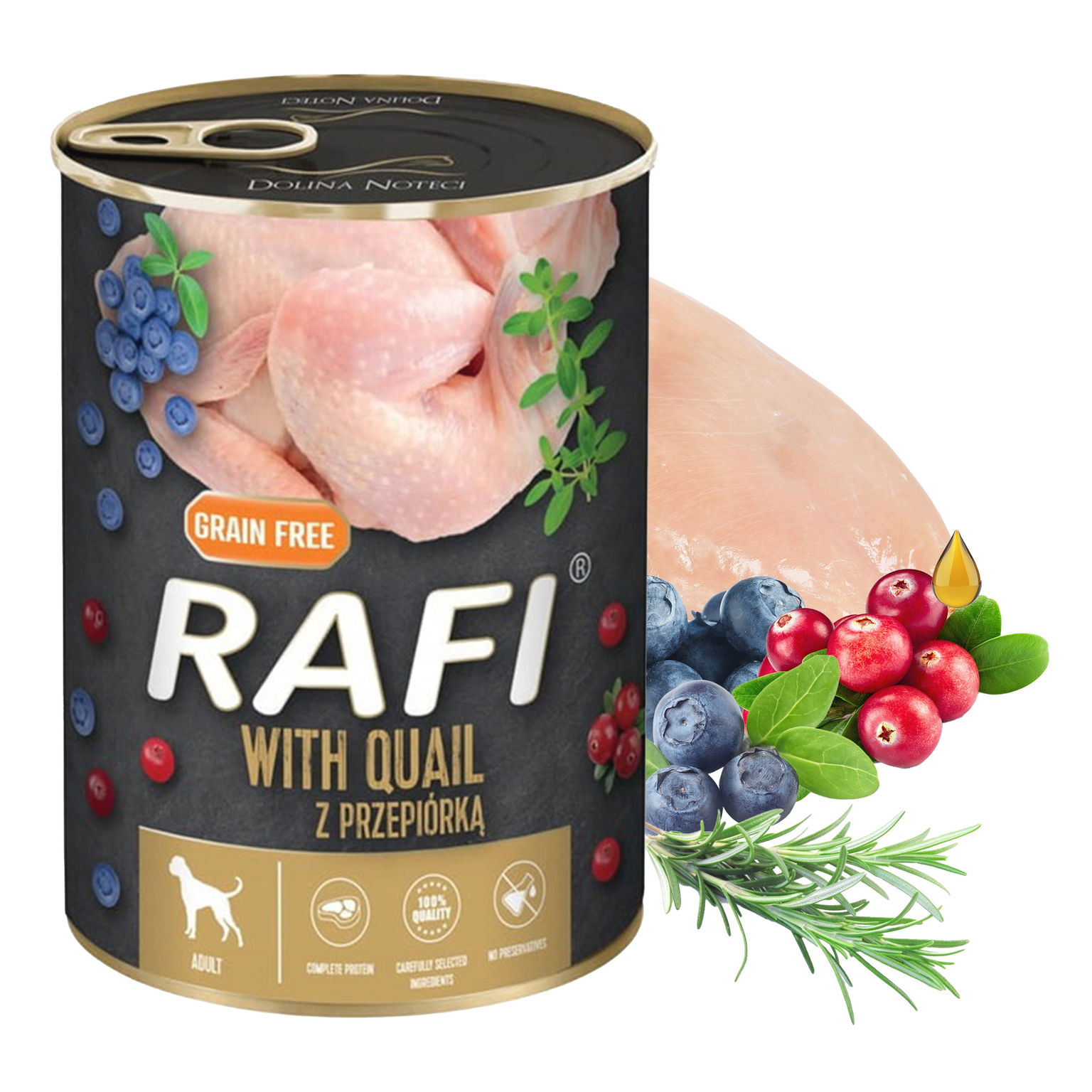 Dolina Noteci Rafi Mokré krmivo pre psa Prepelica 400 g