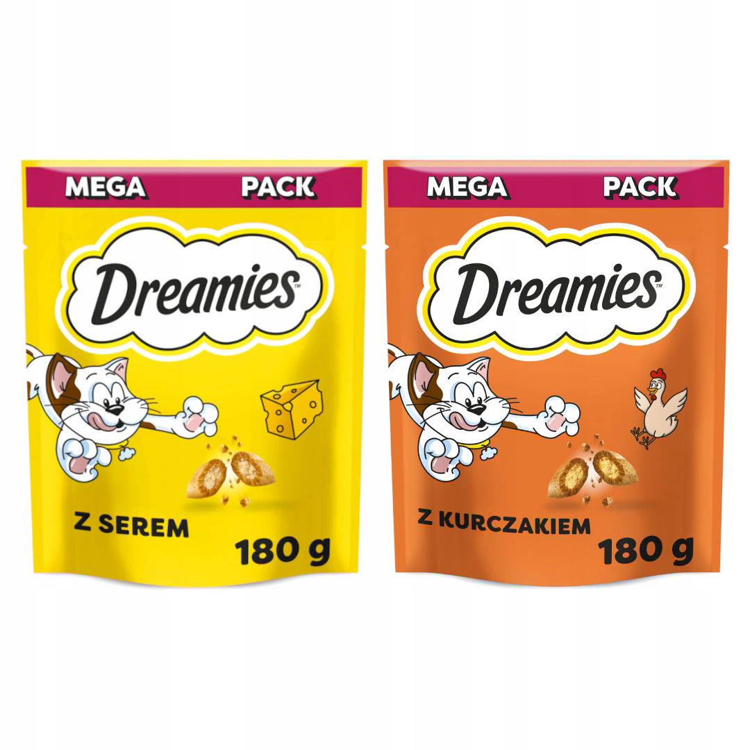 Dreamies Pack 2x180 g (360 g) Pochúťky pre mačku so syrom a kuracím mäsom