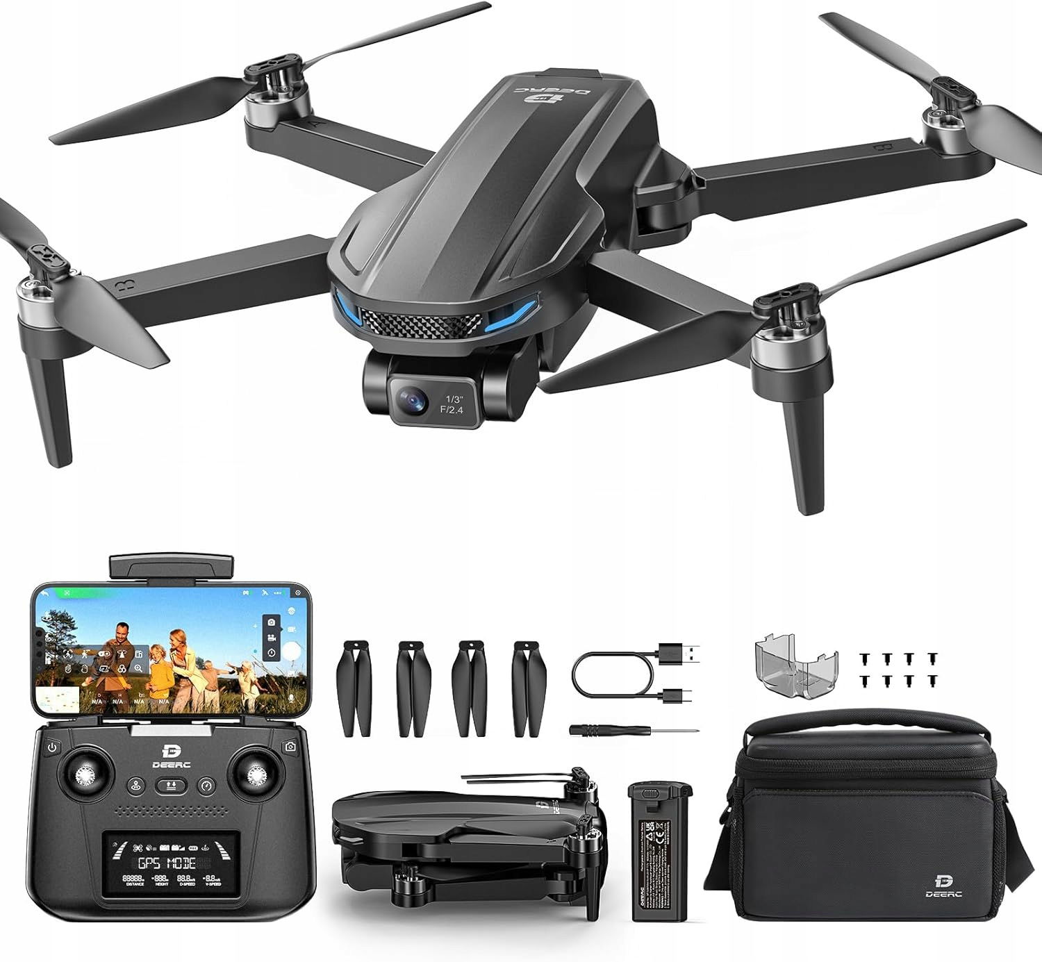 Dron Diaľkovo Ovládaný Deerc D65 4K Kamera Profesionálny Multicopter Gps