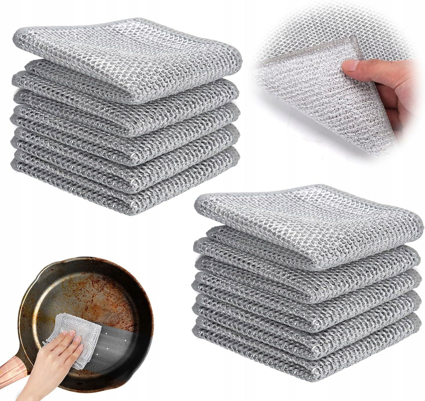 Drôtená Utierka 10ks 23x18cm Nepoškriabe Utierku Na Umývanie Riadu