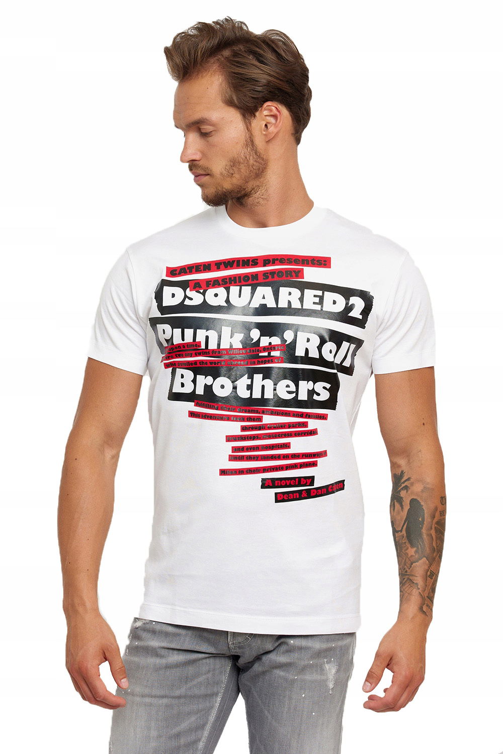 DSQUARED2 biele tričko s potlačou veľ. XXL Originál