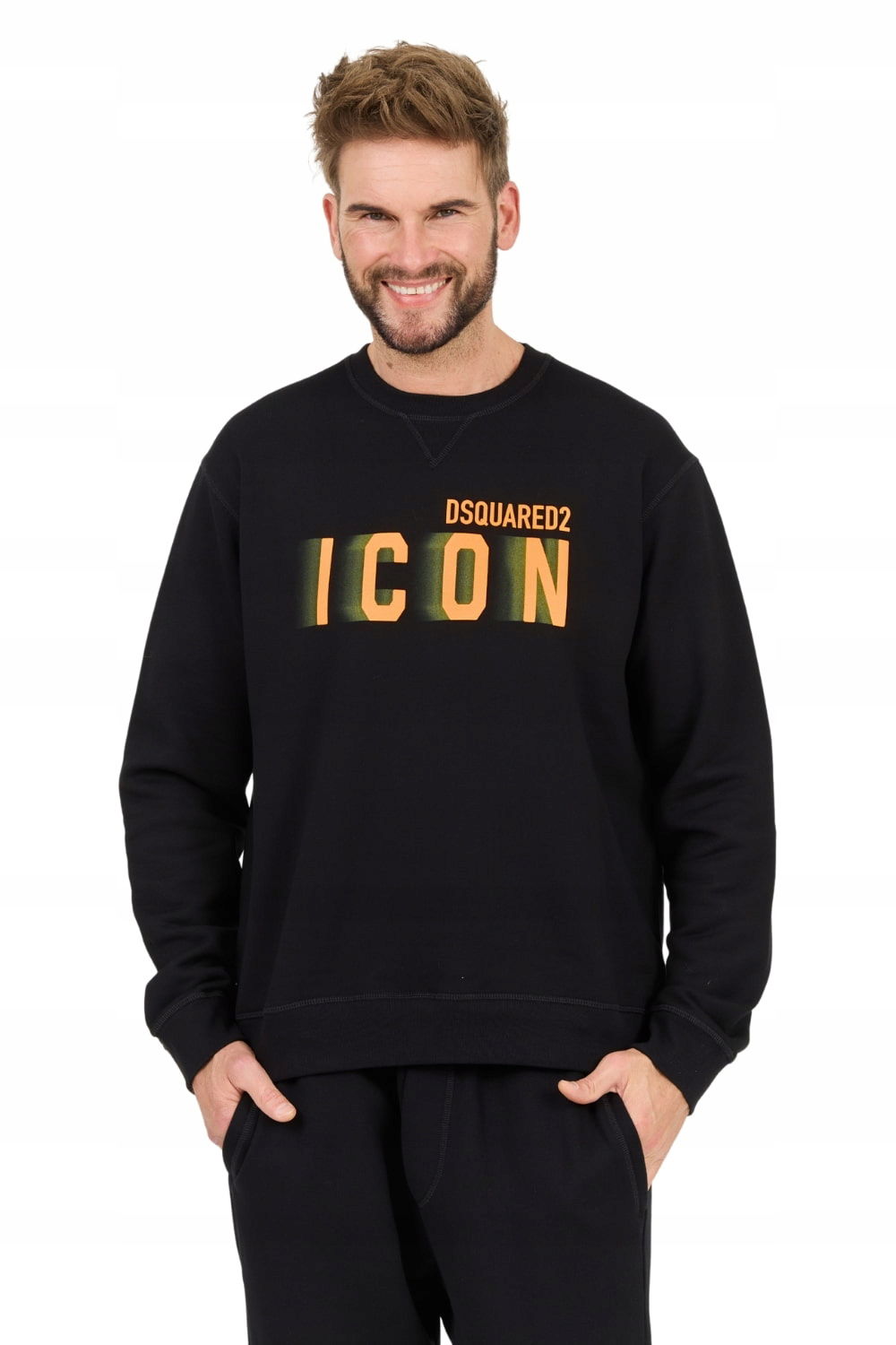 DSQUARED2 Čierna mikina Icon Blur Cool Fit Crewneck M