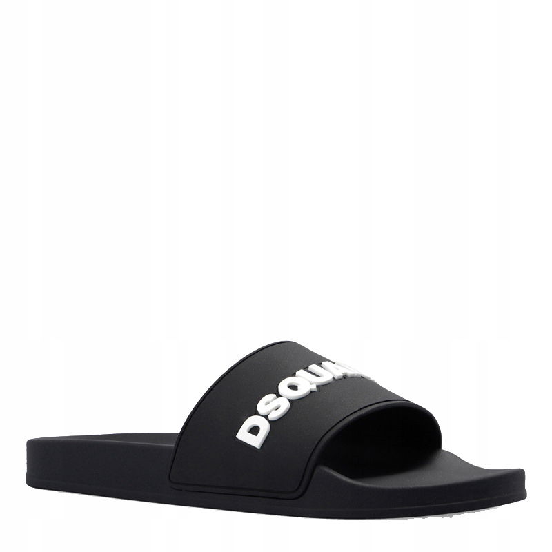 DSQUARED2 Čierne pánske sandále s bielym logom, veľkosť 42