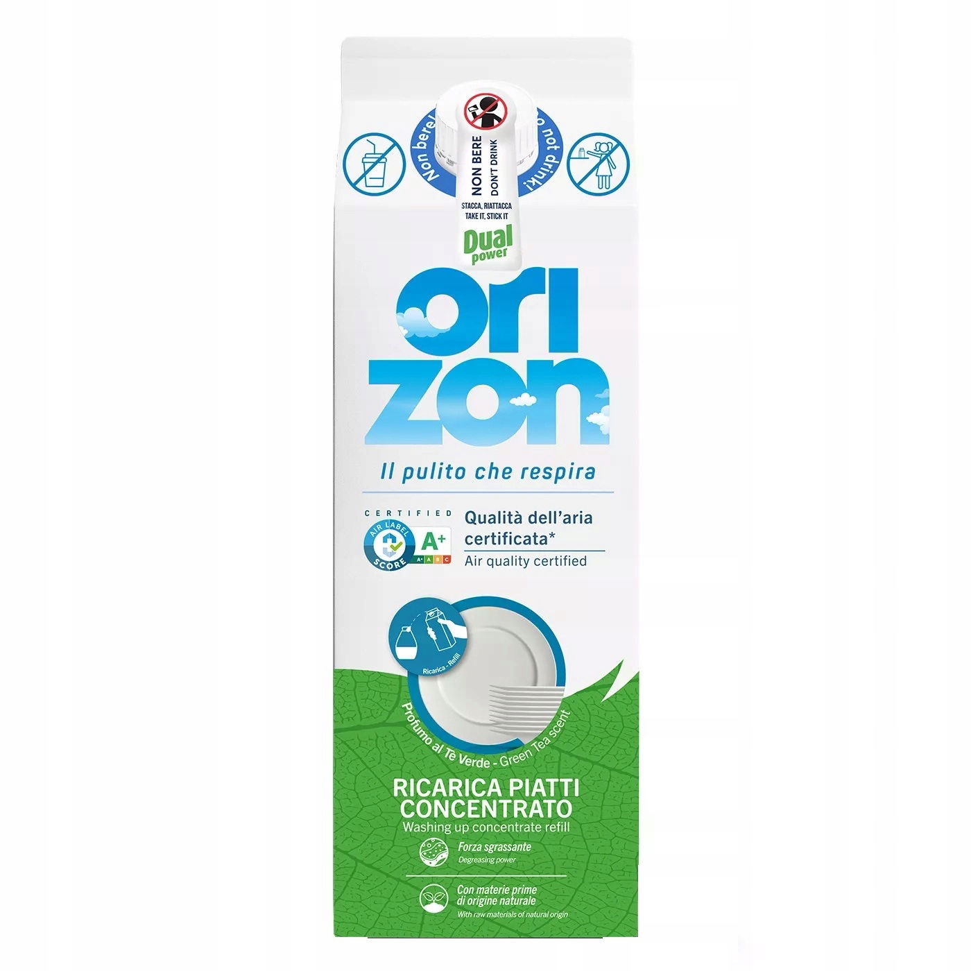 Dual Power Koncentrát na riad v kartóne s vôňou zeleného čaju 900 ml