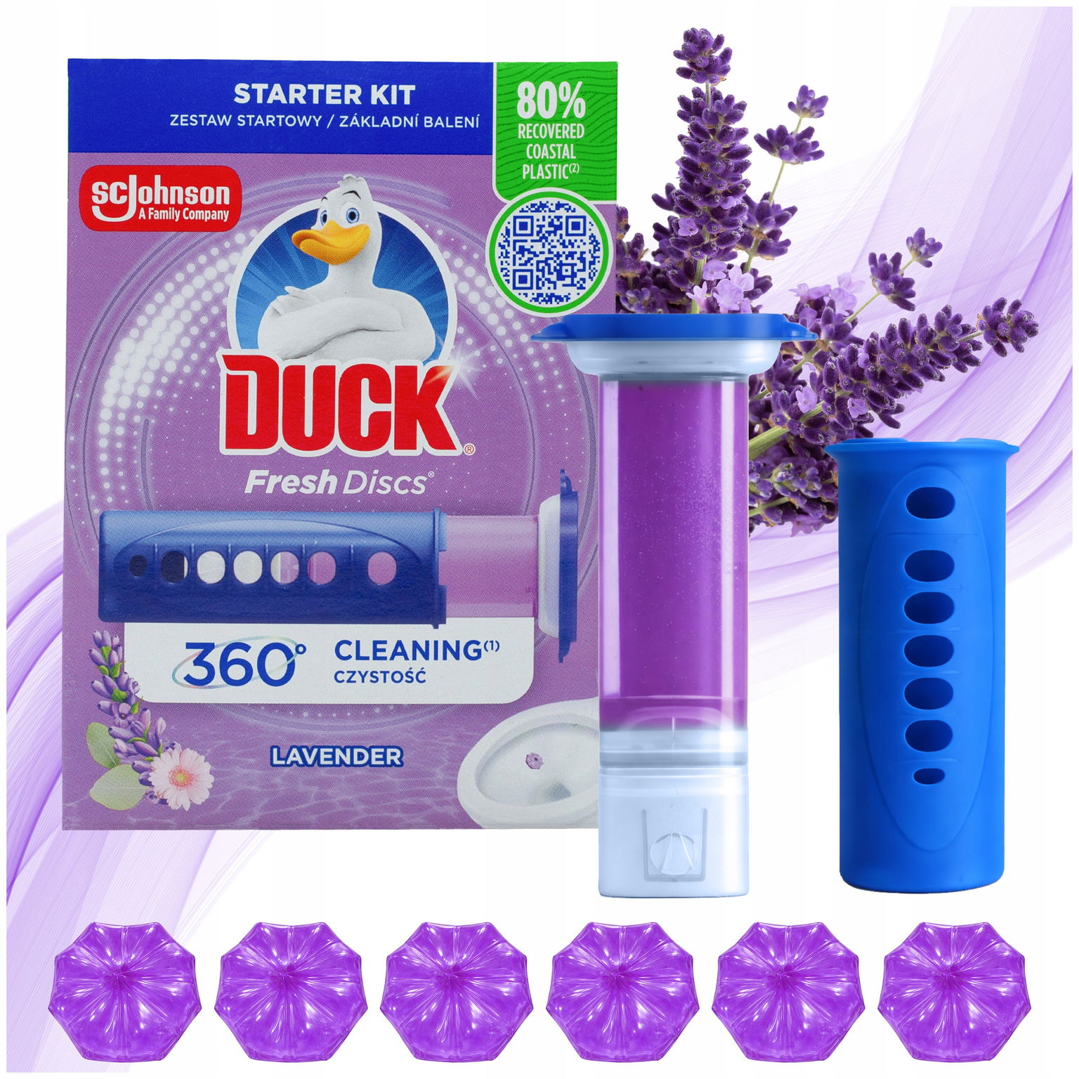 Duck Fresh Discs Levanduľové gélové Wc krúžky Starter 6 ks 36 ml