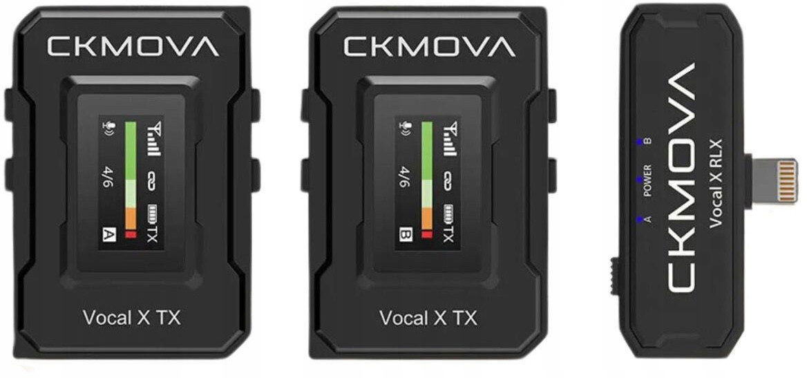 Dvojitý bezdrôtový mikrofón pre iPhone/Ipad – konektor Lightning – čierny