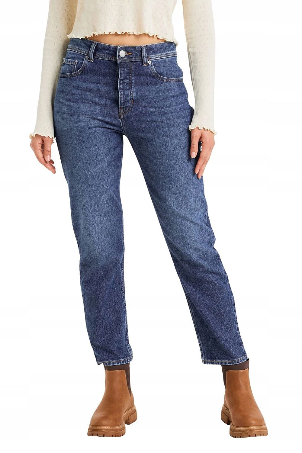 Džínsy Roxy Patti Straight Mid BMTW/Medium Blue