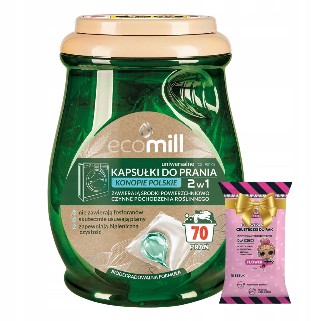 Ecomill Univerzálne pracie kapsuly Poľské extraktom 70 ks Darček