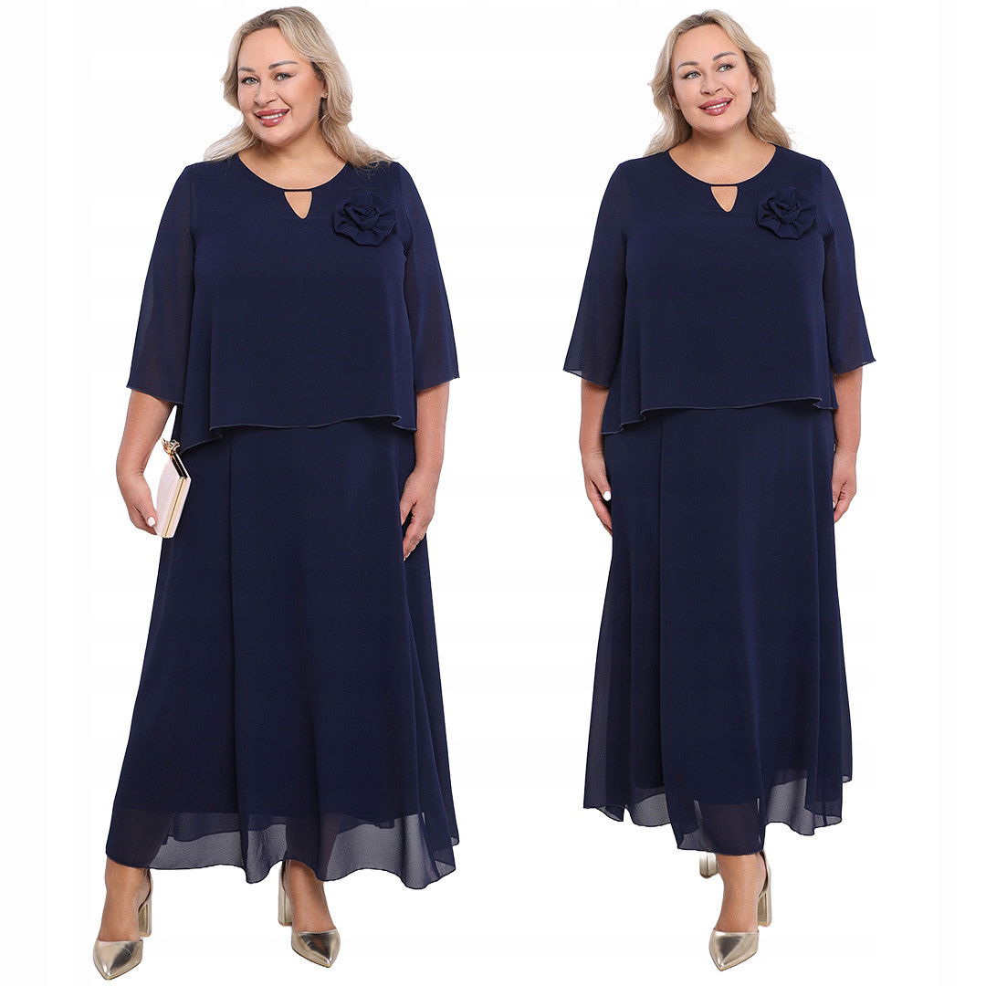 Elegantná tmavomodrá sukňa s ozdobou 58