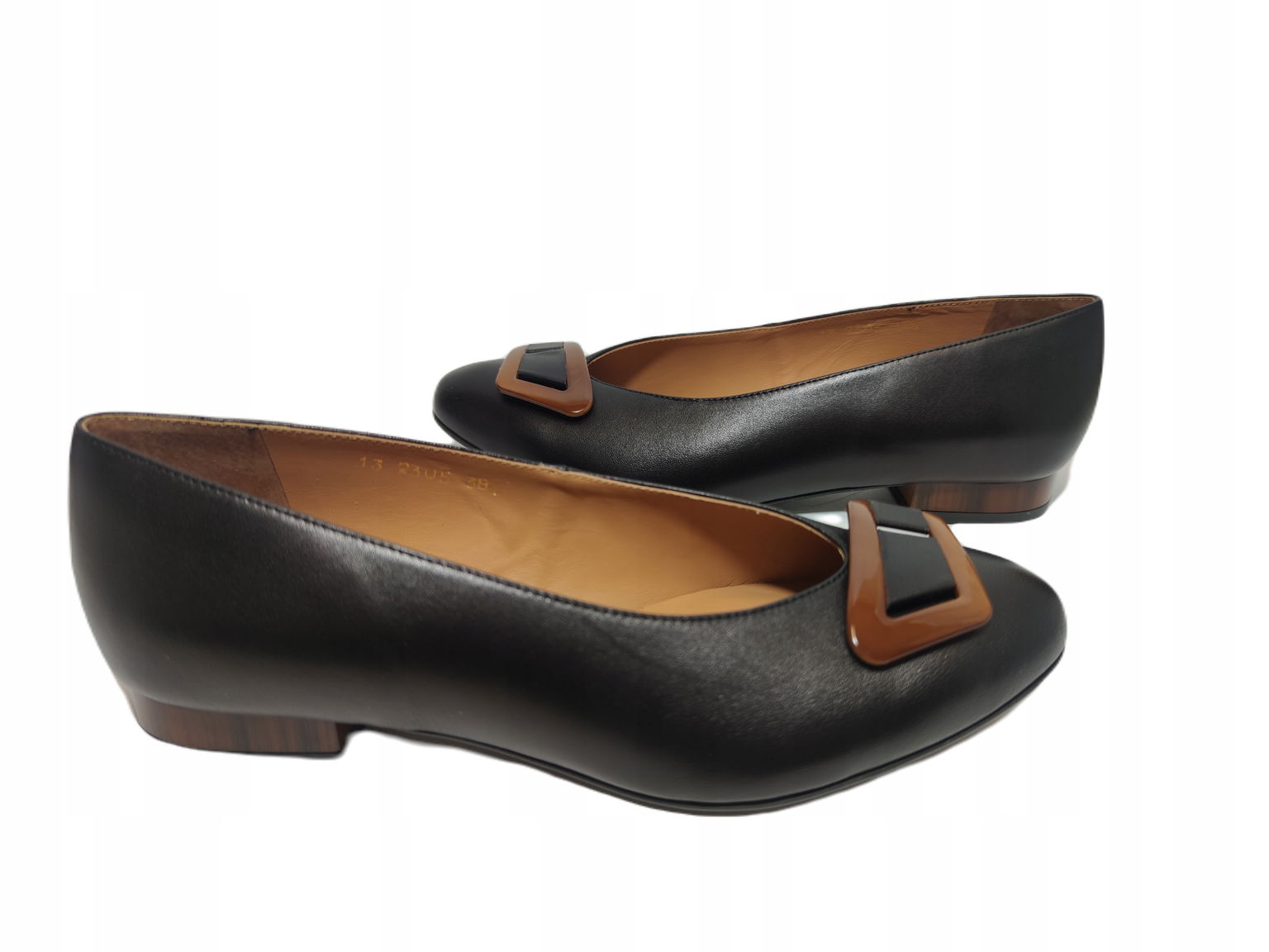 Elegantné Baleríny z kože Anis 2305 čierne r39