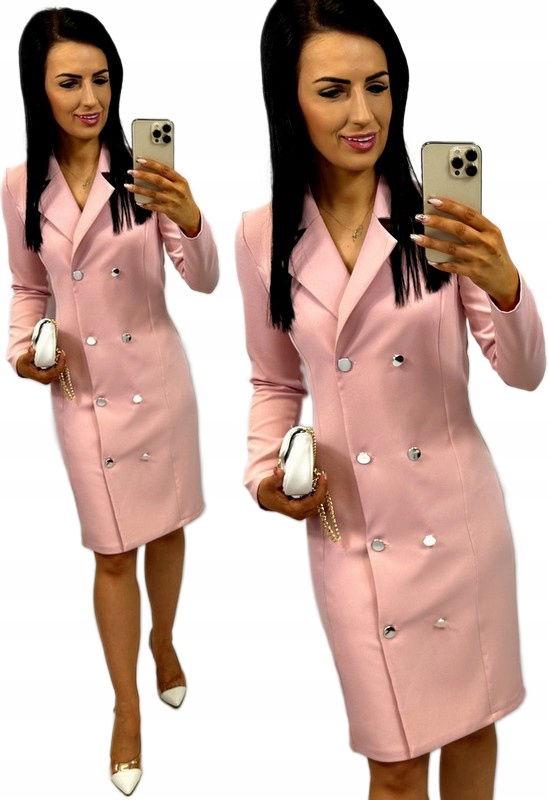 Elegantné sako Midi na sväté prijímanie, na krstiny, Ružová XL