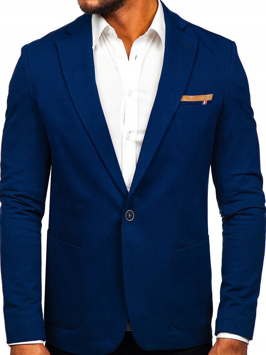 Elegantné Sako Modré 1652 DENLEY_2XL/56