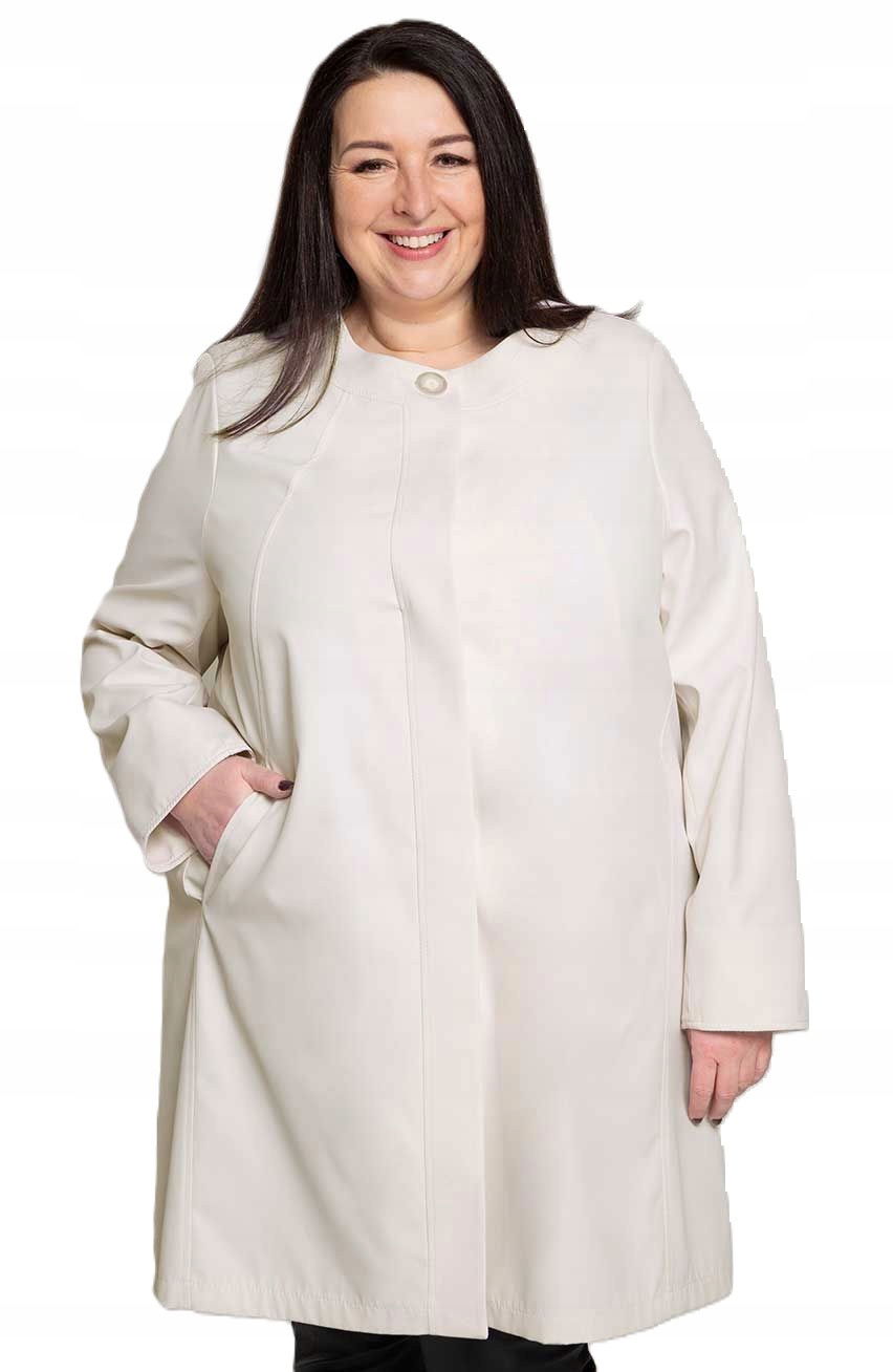 Elegantný kabátik v krémovej farbe 46