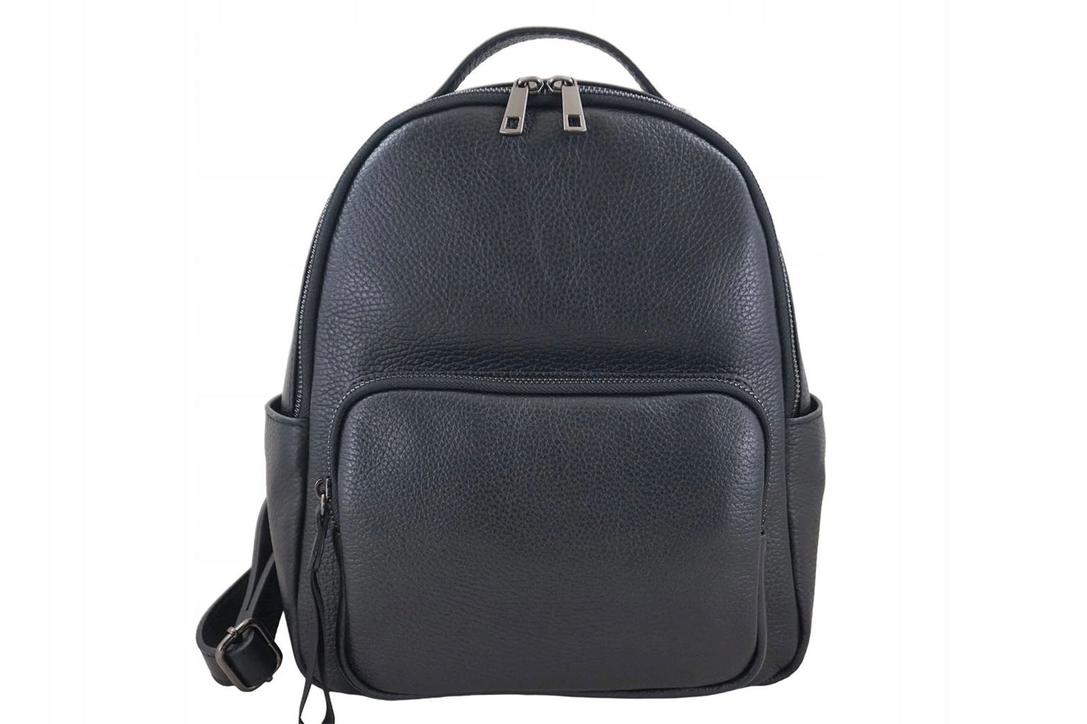 Elegantný klasický kožený batoh čierny