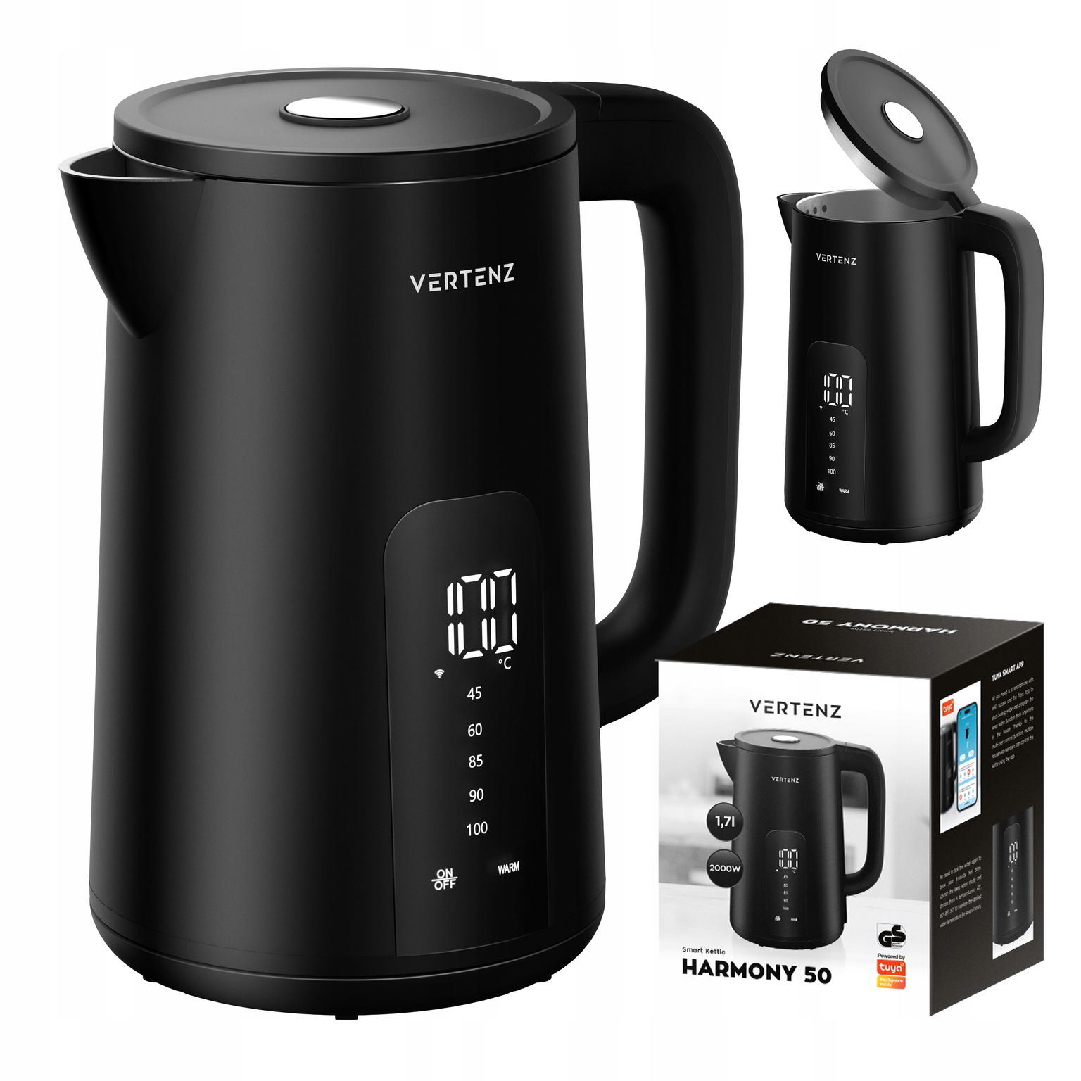 Elektrická kanvica Smart Tuya Vertenz 1,7L Led Warm Cool Touch 2000W