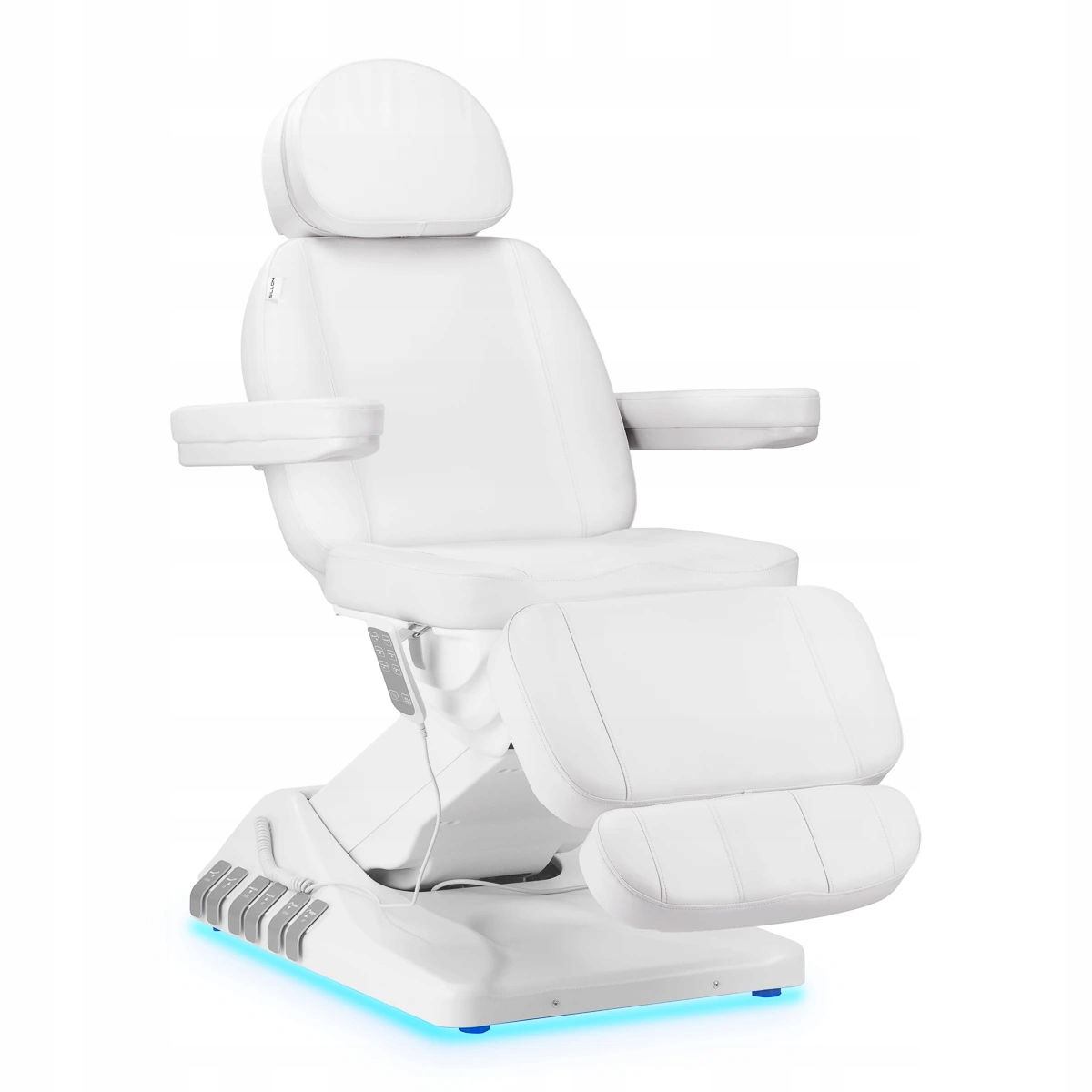 Elektrické kozmetické kreslo Sillon Luxury 3 motory biele nožné ovládanie