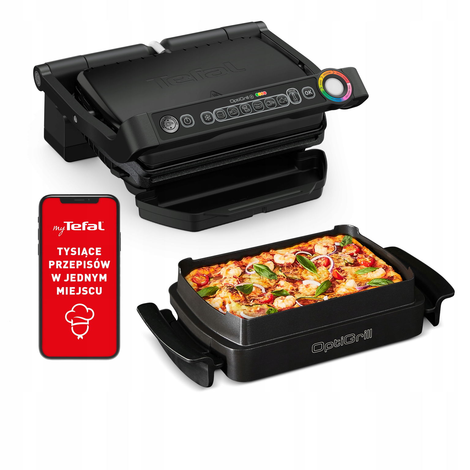 Elektrický gril Vaflovač Tefal OptiGrill+ GC7148 Dosky na vafle