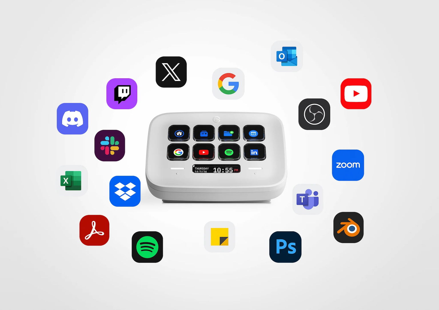 Elgato Stream Deck Neo Biely