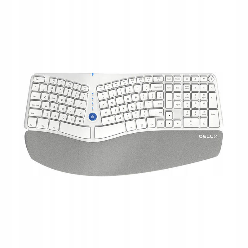 Ergonomická bezdrôtová klávesnica Delux GM901D BT+2.4G (biela)