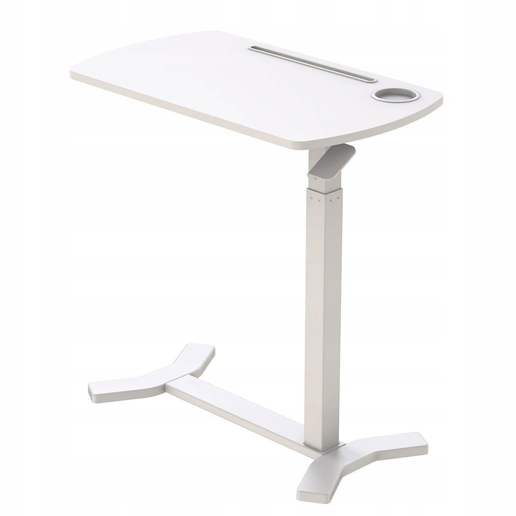 Ergonomický písací stôl Stolík pod notebook Spacetronik s nastaviteľným kolieskom, biely