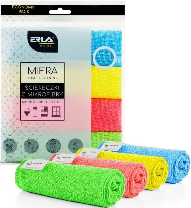 Erla Mifra Utierky z mikrovlákna na okná auta utierky z mikrovlákna 4ks