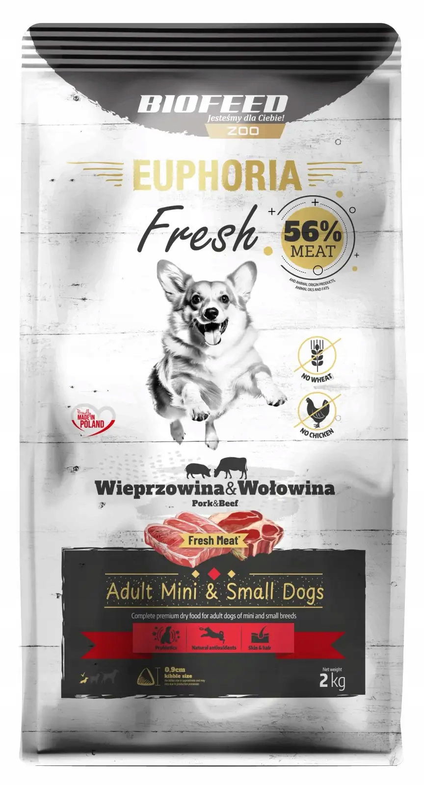 Euphoria Fresh s bravčovým a hovädzím mäsom pre psov 2 kg