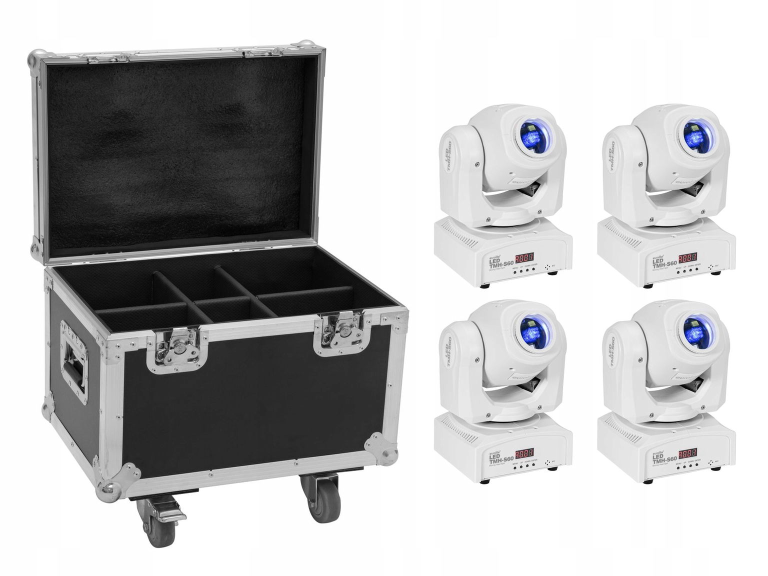 Eurolite Set 4x Led TMH-S60 Moving-Head-Spot wh puzdro
