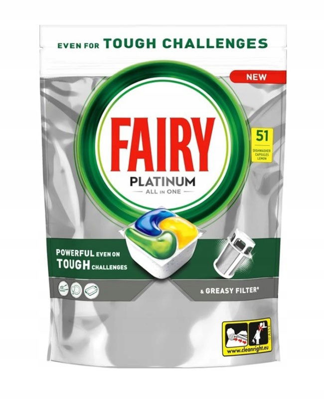 Fairy Platinum All in One Kapsuly do umývačky riadu Lemon 1 op. 51 ks