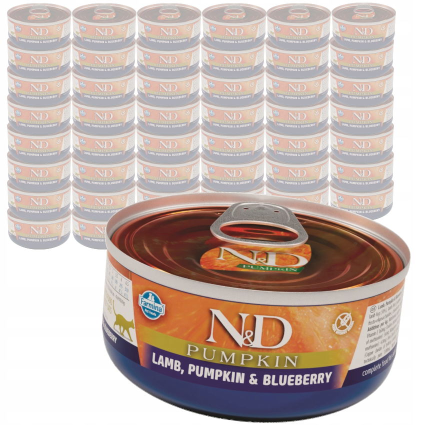 Farmina N&d Lamb & Pumpkin Blueberry 48x70g Vlhké Krmivo pre mačky Jahňacie mäso