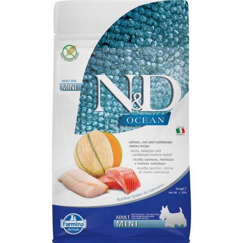 Farmina N&d Ocean Dog Salmon, Cod, Cantaloupe, Melon Adult Mini – suchý kar