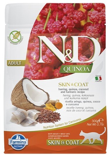 Farmina N&d Quinoa Skin&Coat Cat Herring & Coconut Adult suché