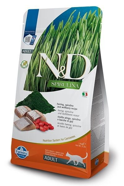 Farmina N&d Spirulina Herring – suché krmivo pre mačky – 1.5 kg