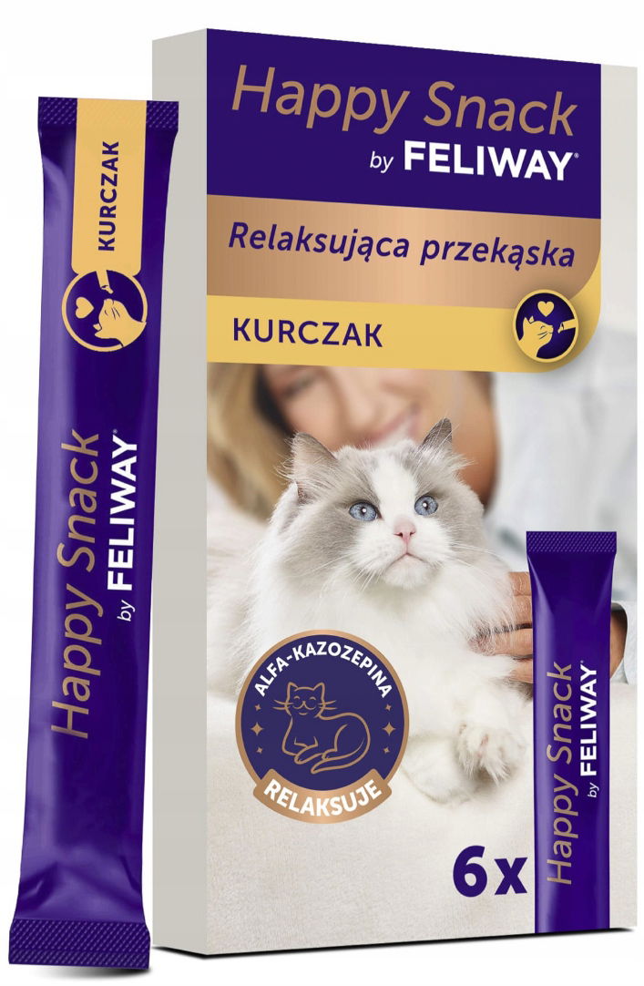 Feliway Happy Snack upokojujúca maškrta pre mačky Kuracie 6x15 g