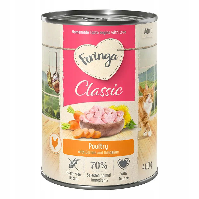 Feringa vlhké krmivo pre mačky adult classic hydina 400 g bez obilnín