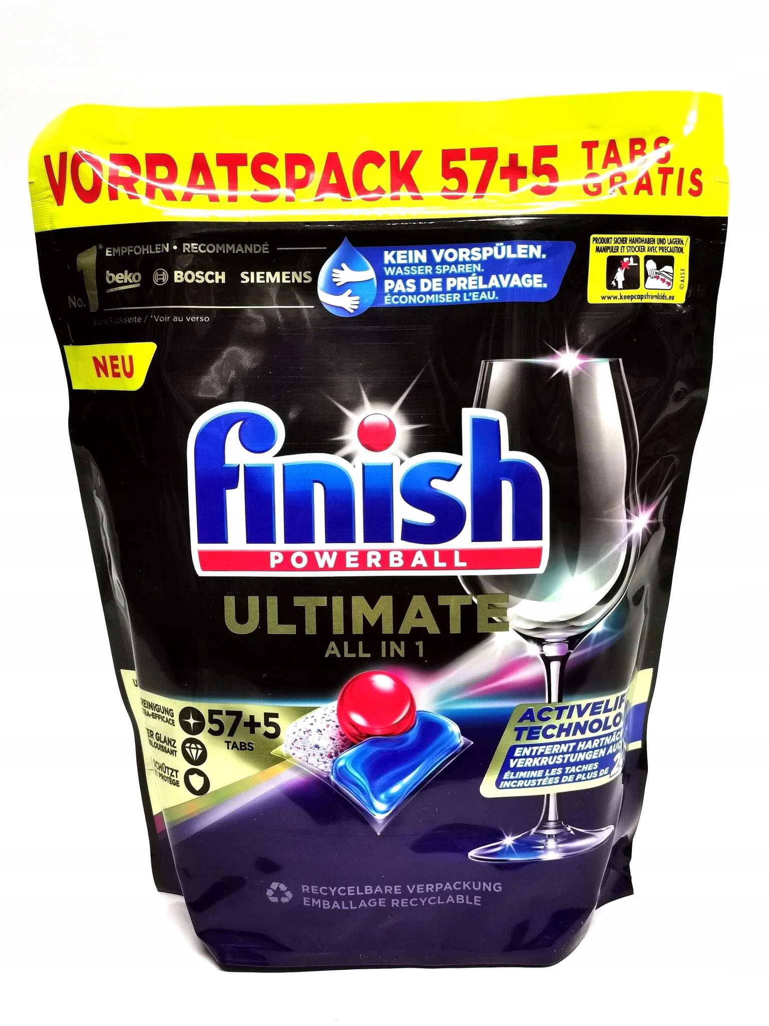 Finish Powerball Ultimate All in One 62 ks Kapsuly/tablety do umývačky riadu