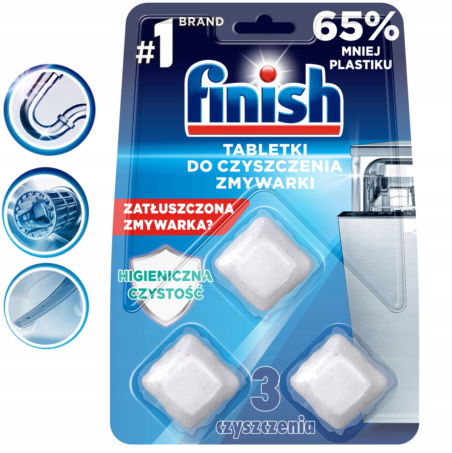 Finish Tablety 3 Kusy Na Čistenie Umývačky Riadu