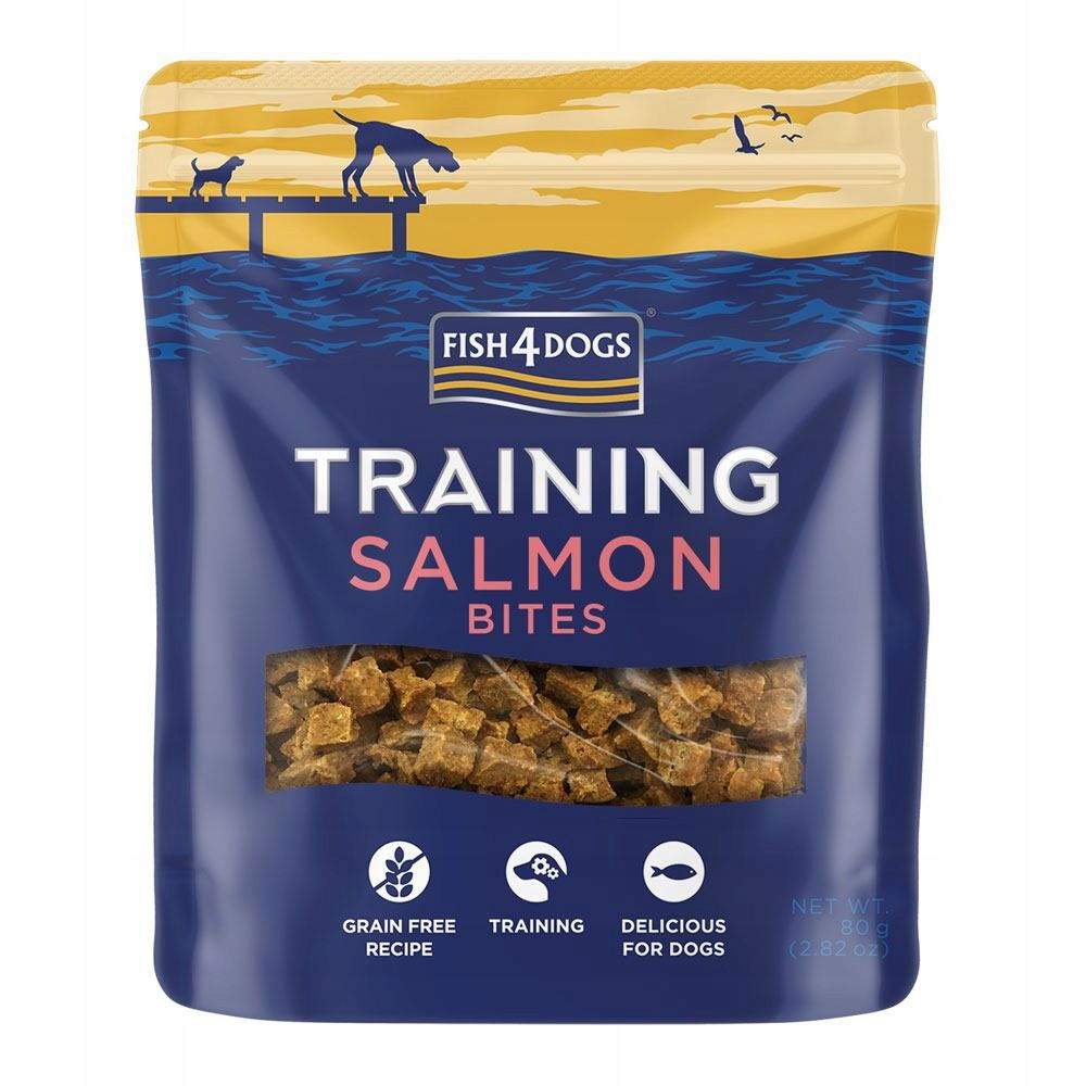 FISH4DOGS Maškrty pre psov Training losos 80 g