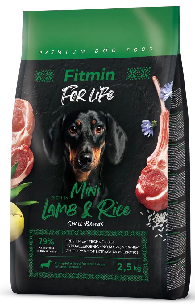 Fitmin dog For Life Jahňacie & Ryža Mini 2,5kg