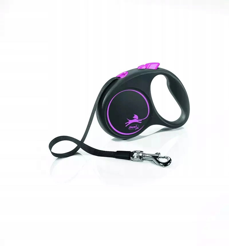 Flexi Vodítko Black Design M Páska 5 m Do 25 kg Ružová