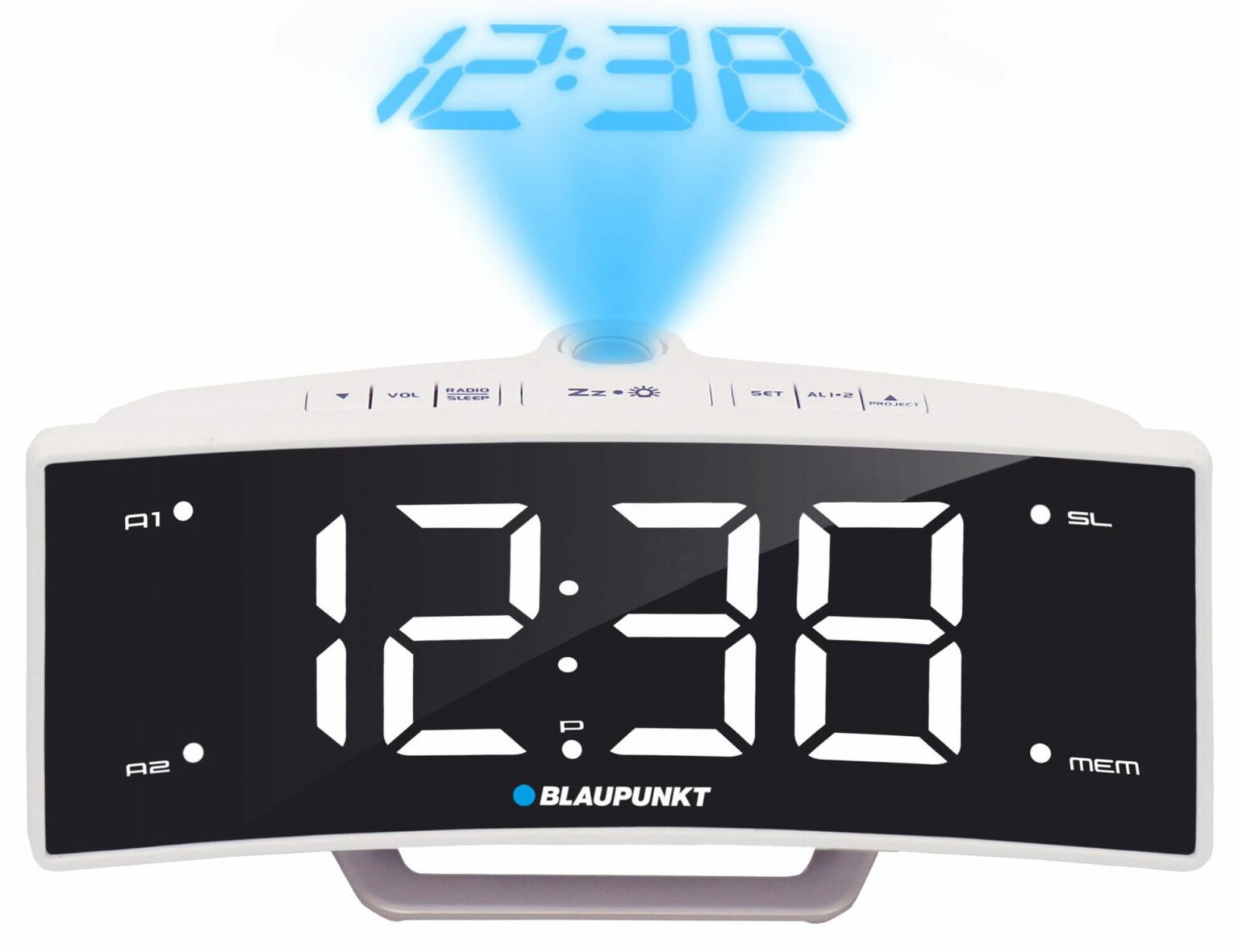 Fm LCD rádiobudík s projektorom Blaupunkt CRP7WH