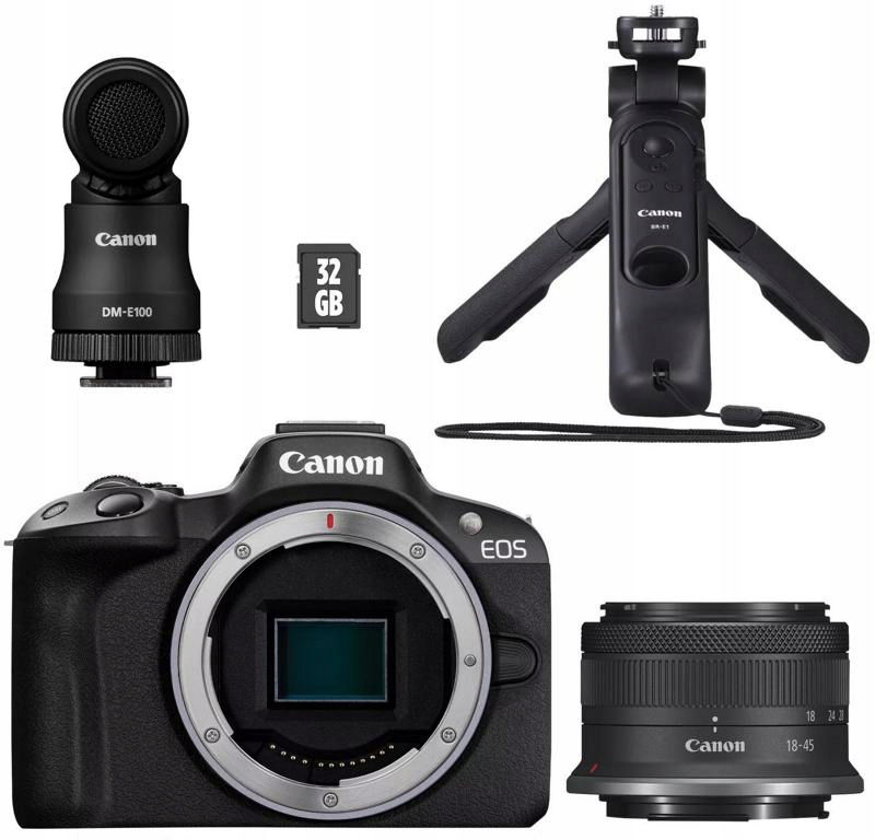 Fotoaparát Canon r50 telo čierny objektív