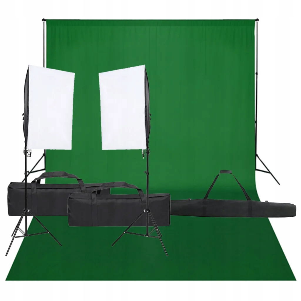 Fotografický štúdiový set s lampami a pozadím