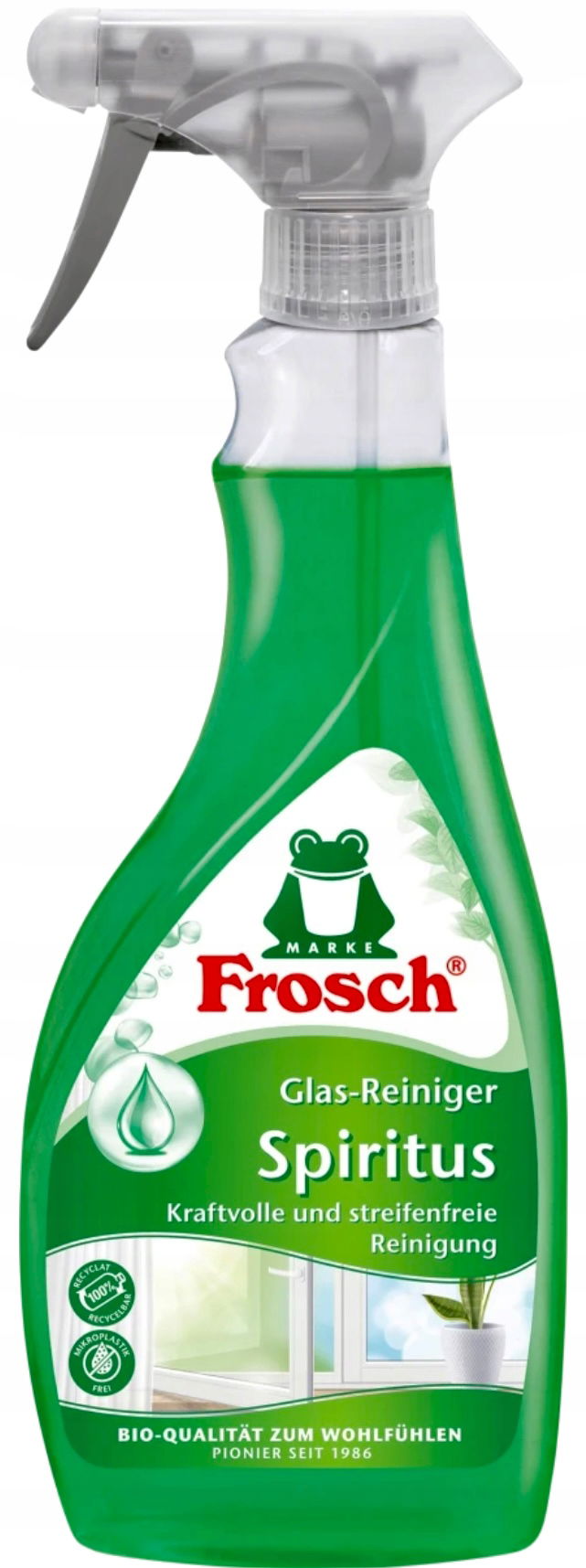 Frosch Bio Spirit Tekutý prostriedok na umývanie skiel a zrkadiel 500 ml
